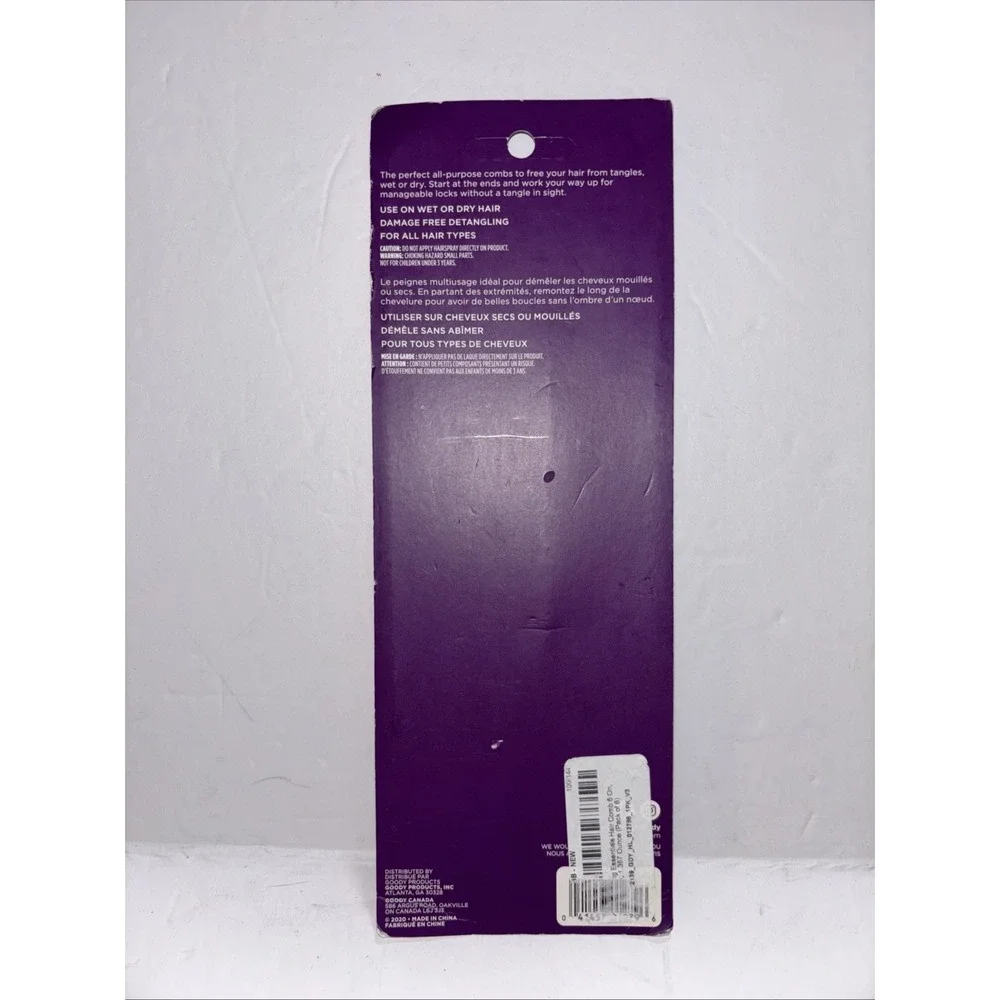 Goody Assorted Detangling Hair Combs Package of 6 Wet Dry New SEALED